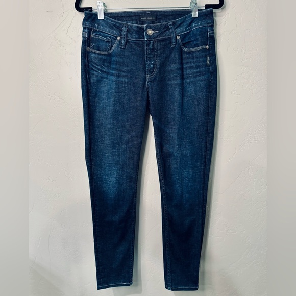 Silver Jeans Elyse Skinny Dark Wash Indigo Stretch Denim Size 27 NEW! - Picture 4 of 16